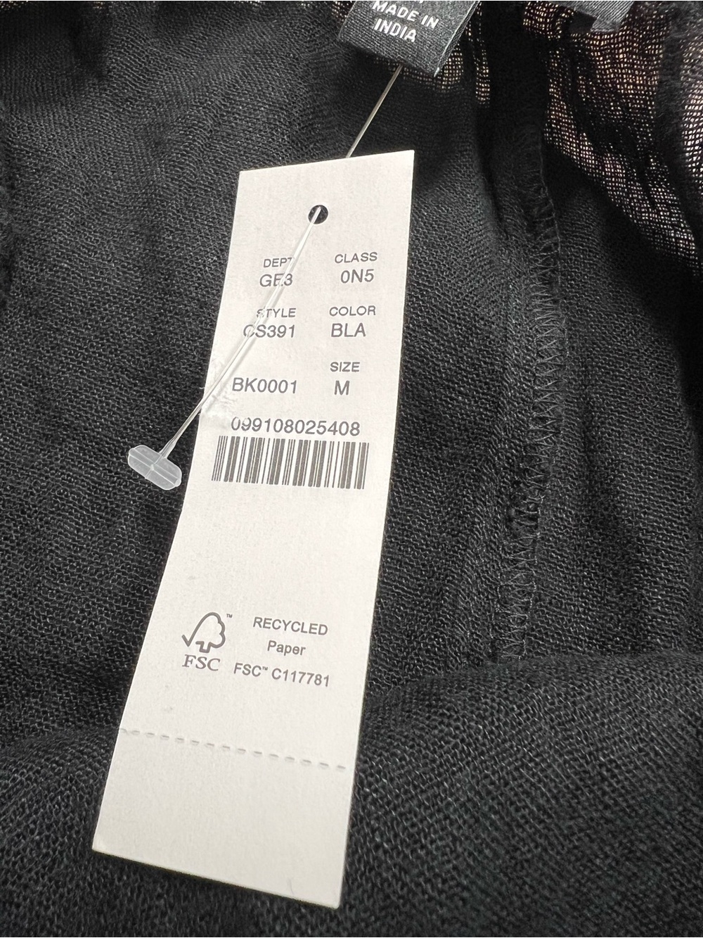 J. Crew Beach pant in Hampton linen-blend Black Size Medium NWT - Picture 9 of 9